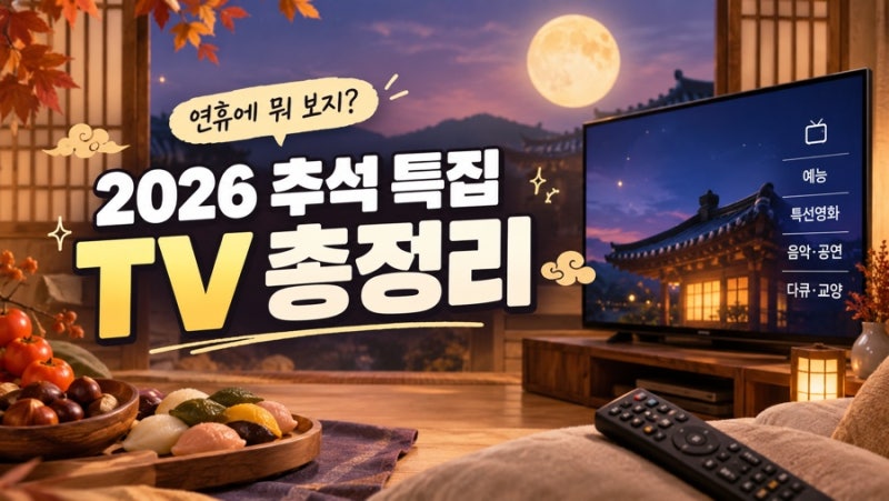 2026 추석 특집 TV 프로그램 총정리｜연휴에 뭐 보지? 예능부터 특선영화까지