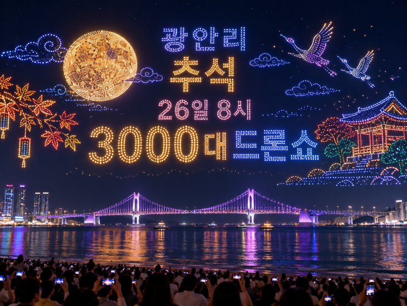 "아직도 광안리 드론쇼 시간 바뀐 거 모르셨죠?" 9월 26일 단 하루의 기회!