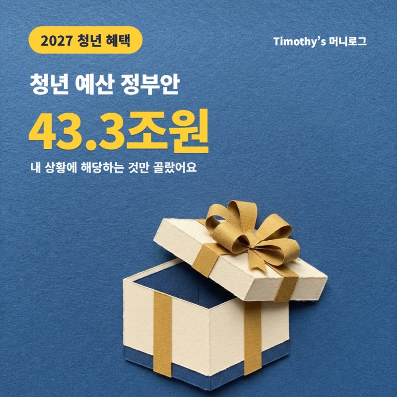 2027 청년 혜택, 43.3조원 중 내 상황에 해당하는 것만 골랐어요