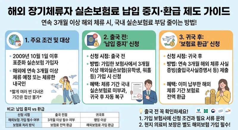 [보험정보] 해외 장기체류자 실손보험료 납입 중지·환급 제도