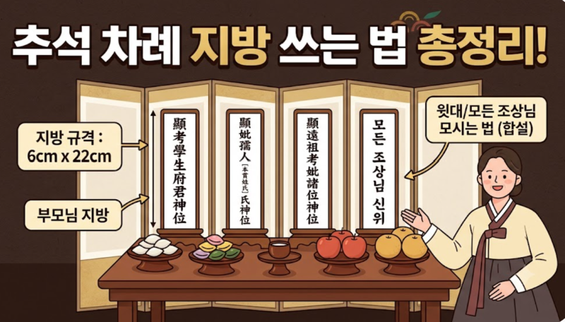 추석 차례 지내는 법과 지방 쓰는 법 총정리