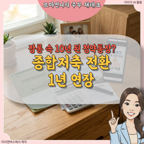 10년 묵은 청약통장 깨려고 하셨나요? 청약예금·부금·저축 주택청약종합저축 전환 치트키!