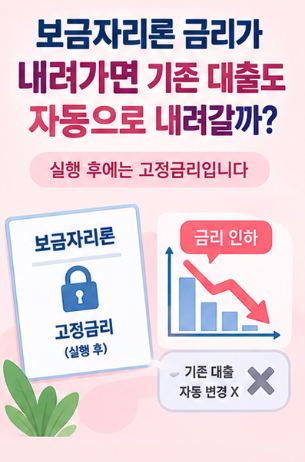 보금자리론 금리가 내려가면 기존 대출도 자동으로 내려갈까? “내 대출도 같이 내려가겠지....