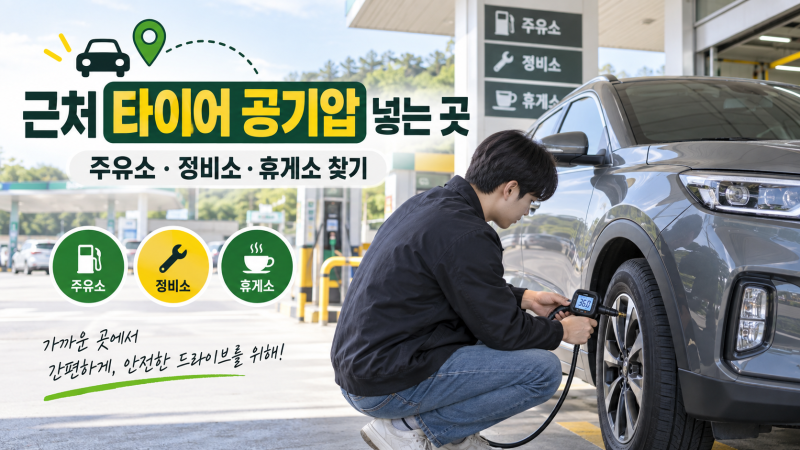 근처 타이어 공기압 넣는 곳｜주유소·정비소 찾는 법과 셀프 주입 방법