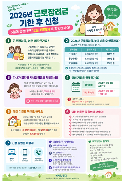 2026년 근로장려금 기한 후 신청 - 5월에 놓쳤다면 아직 기회가 있습니다!