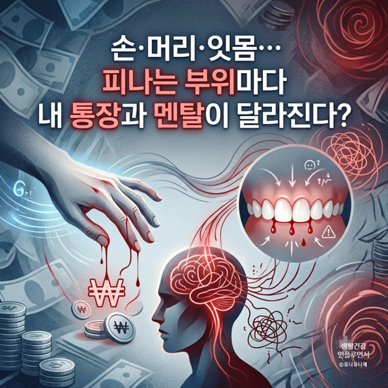 피나는 꿈, 길몽일까? 손, 입, 머리, 잇몸에서 피나는 꿈 해몽과 숨은 심리