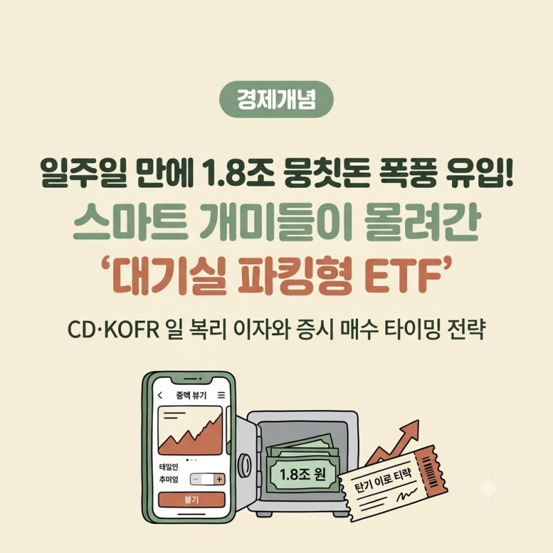 "증시 방향 잡히면 바로 쏜다!" 일주일 새 1.8조 몰린 '대기실 파킹형 ETF' — CD·KOFR 금리 비교....