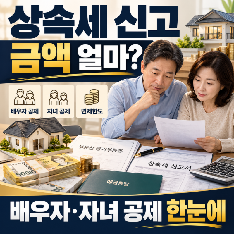 상속세 신고 금액 얼마? 면제한도부터 배우자·자녀 공제까지 한눈에 정리