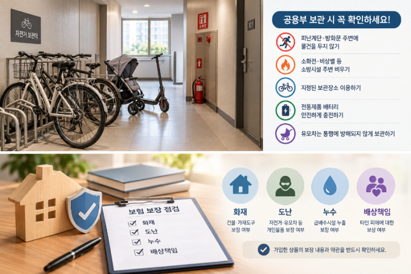구리역 롯데캐슬 시그니처 자전거·유모차 공용부 보관 시 주의사항과 보험 점검