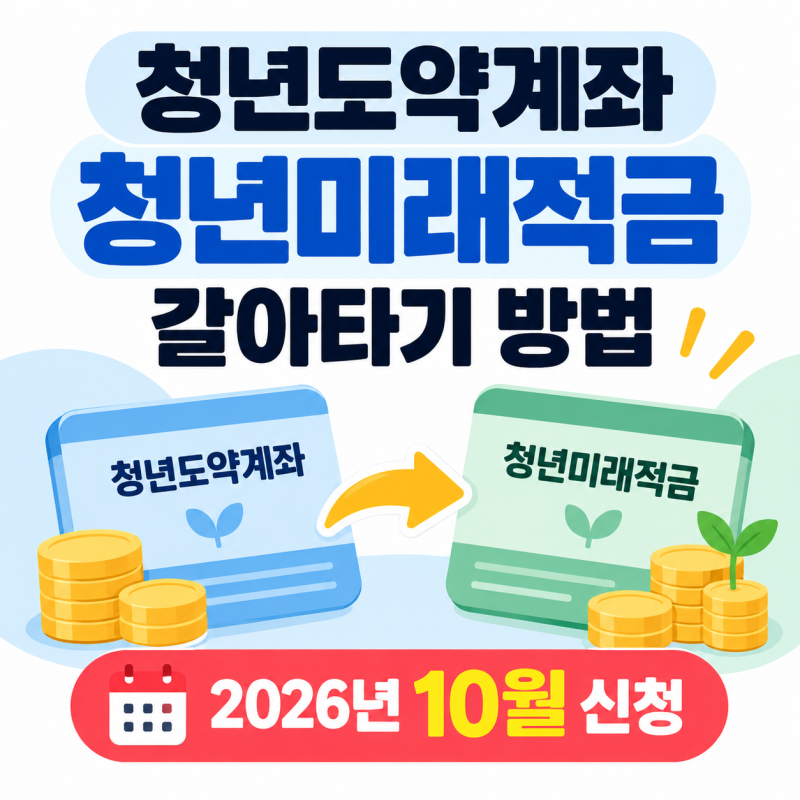 청년도약계좌 청년미래적금 갈아타기 방법｜2026년 10월 신청 조건·정부기여금 총정리