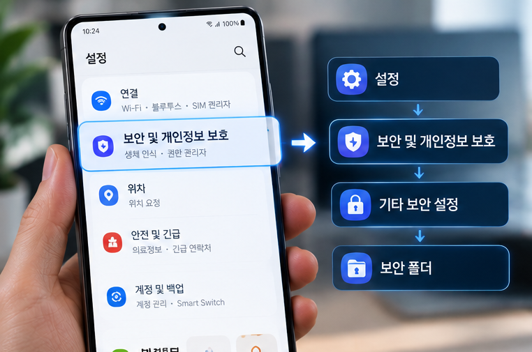 갤럭시 보안폴더 설정 방법, 위치 확인과 잠금 해제까지