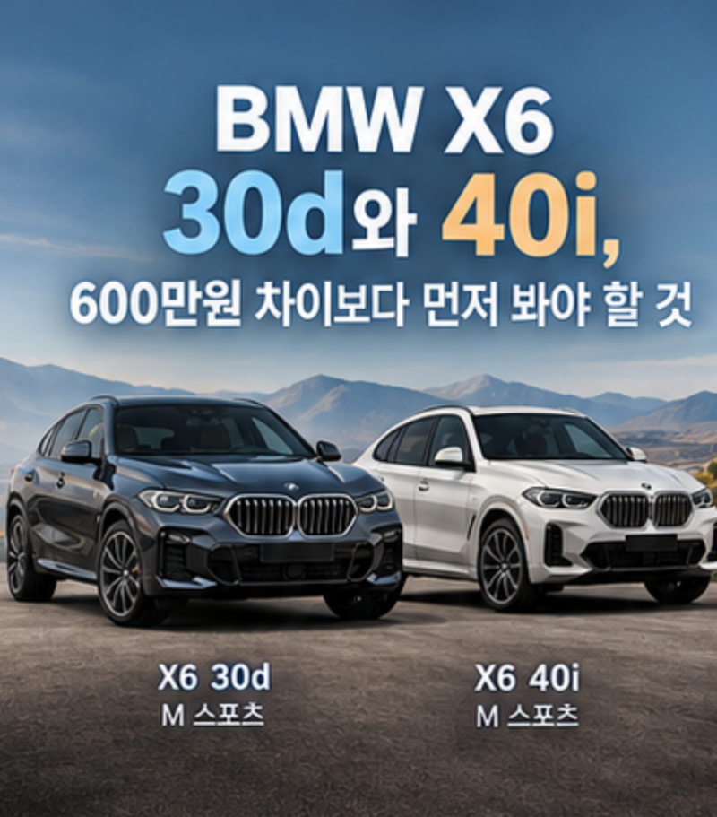 BMW X6 30d와 40i, 600만원 차이보다 먼저 봐야 할 것