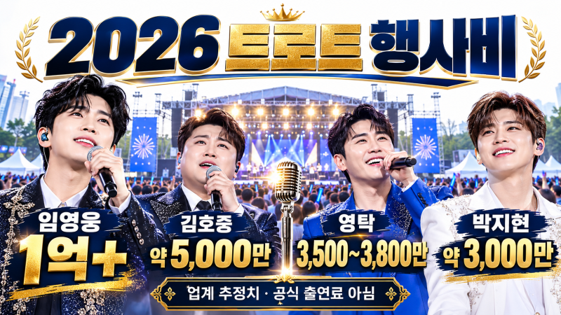 임영웅 1억·김호중 5000만…2026 트로트 가수 행사비 실제 얼마?