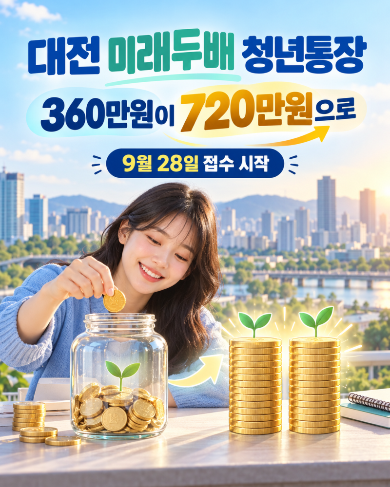 “월 15만 원 넣으면 대전시도 15만 원” 2년 뒤 720만 원 받는 청년통장 접수 시작