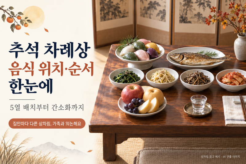 추석 차례상 차리는 법, 매년 헷갈린다면? 음식 위치·순서 한눈에