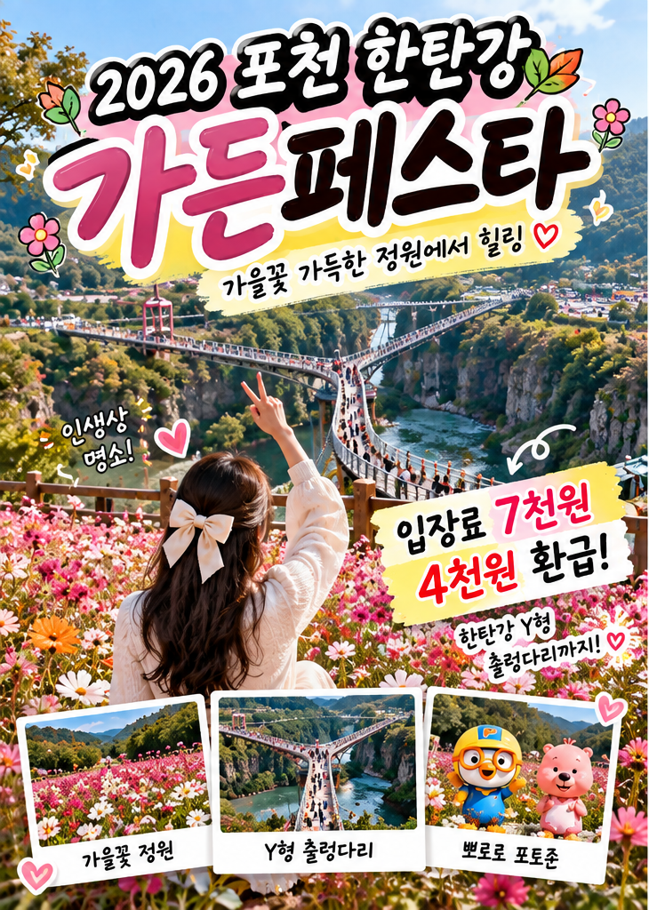 2026 포천 한탄강 가든페스타｜입장료 4천원 환급·Y형 출렁다리·주차 총정리