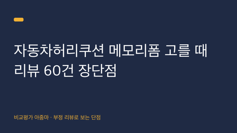자동차허리쿠션 메모리폼 고를 때 리뷰 60건 장단점