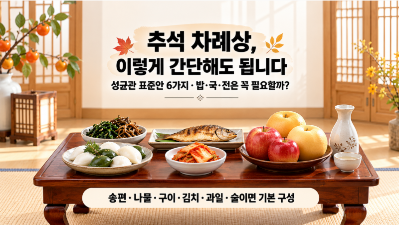 추석 차례상 간단하게 차리는 법｜성균관 표준안 6가지·밥·국·향·촛불은?
