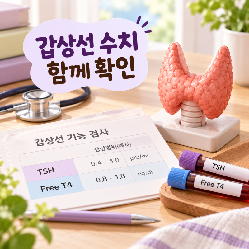 갑상선 수치 TSH 해석법, 높거나 낮으면? 정상범위와 Free T4 함께 보는 법