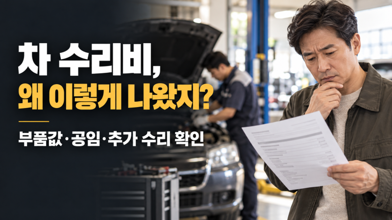 자동차 수리 견적서 받으면 이 3가지부터 보세요: 부품값·공임·추가 수리 눈탱이 피하는 법