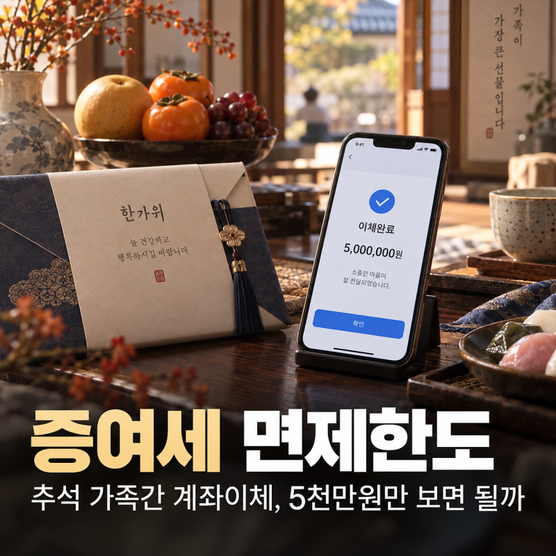증여세 면제한도만 믿으면 안 되는 이유, 추석 가족간 계좌이체 기준 정리