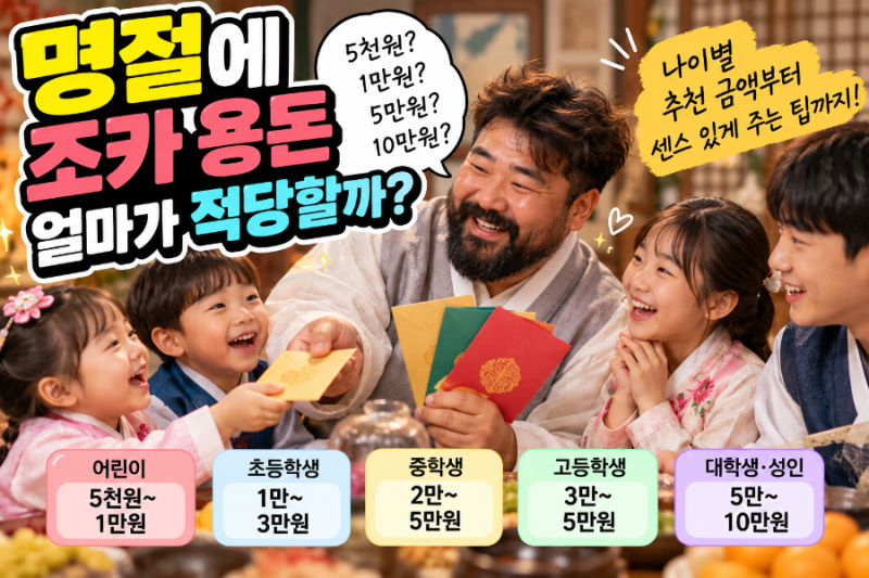 추석 조카 용돈 얼마? 초등학생부터 대학생까지 나이별 적정 금액