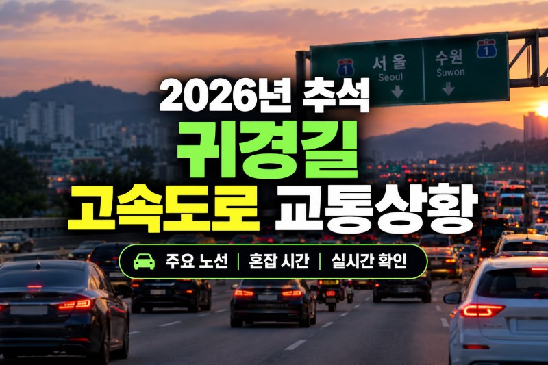 2026년 추석 귀경길 실시간 고속도로 교통상황
