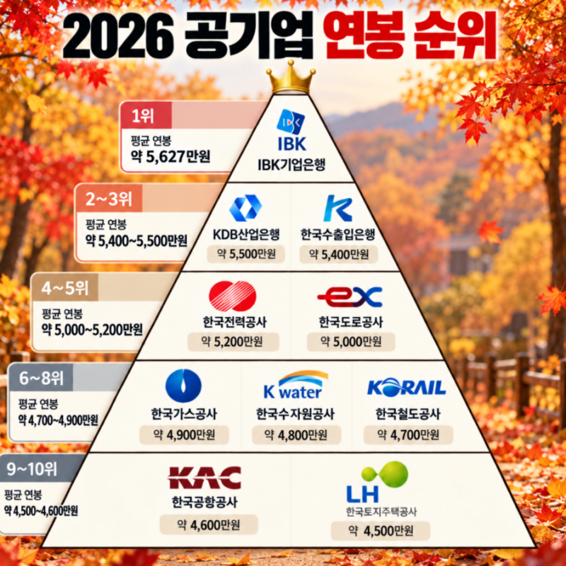 "한전은 10위에도 못 들던데.." 2026 공기업 연봉순위 TOP10