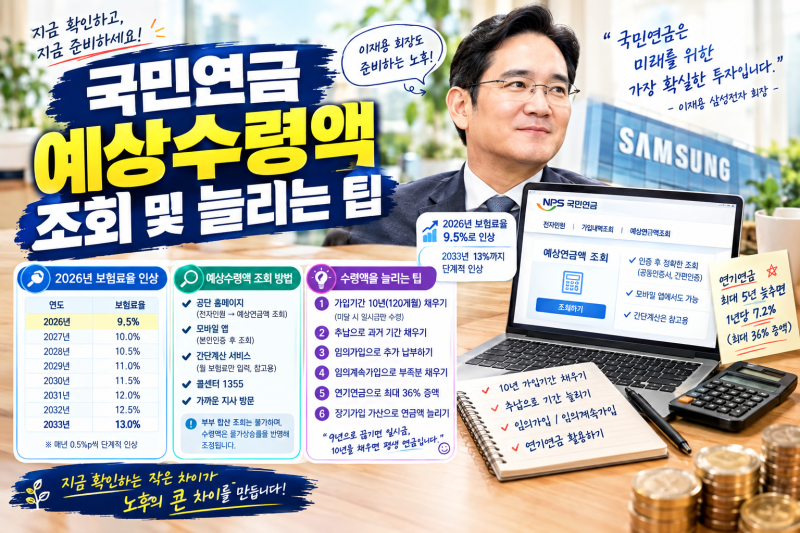 국민연금 예상수령액, 10년 안 채우면 일시금만 받습니다