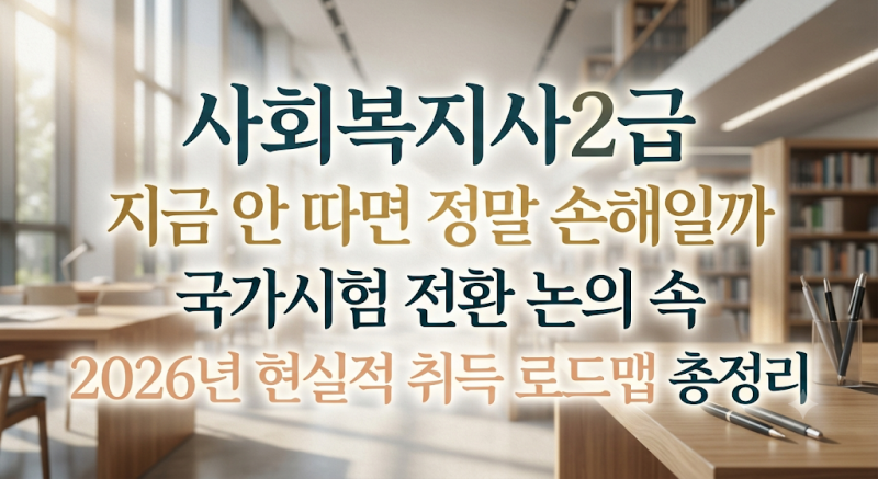 사회복지사2급 지금 안 따면 정말 손해일까? 국가시험 전환 논의 속 2026년 현실적 취득 로드....