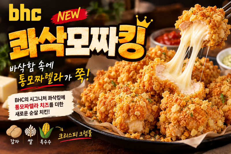 BHC 콰삭모짜킹 총정리｜콰삭킹과 차이·통모짜렐라 치즈·샘킴 신메뉴