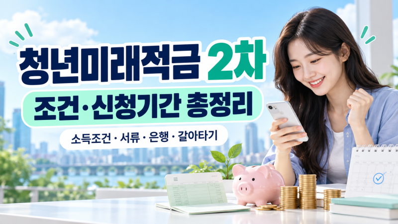 청년미래적금 2차 조건 총정리, 신청기간·소득조건·서류·은행·갈아타기까지