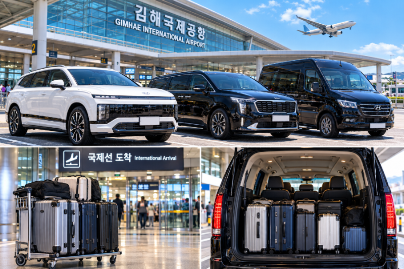 부산 김해공항 대형택시 픽업·샌딩 예약 방법｜캐리어 많은 가족여행도 편하게!