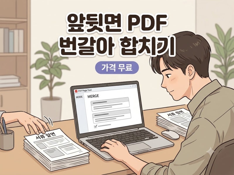 2개로 나뉜 앞면·뒷면 스캔 PDF, 한 장씩 번갈아 한 파일로 합치는 법 (PDF Page Tool)