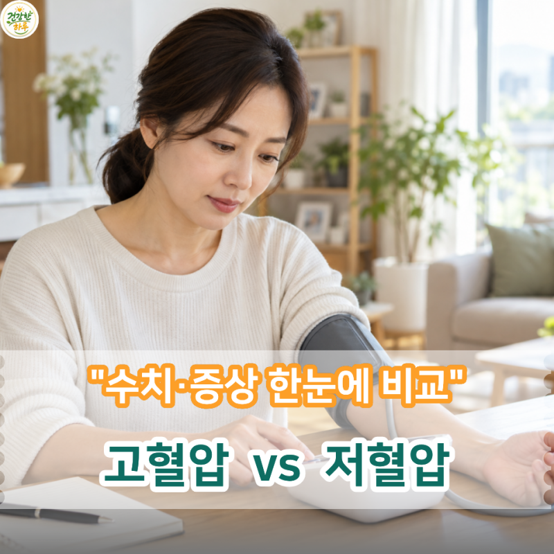 고혈압 vs 저혈압, "수치·증상·원인" 차이 한눈에 보면?