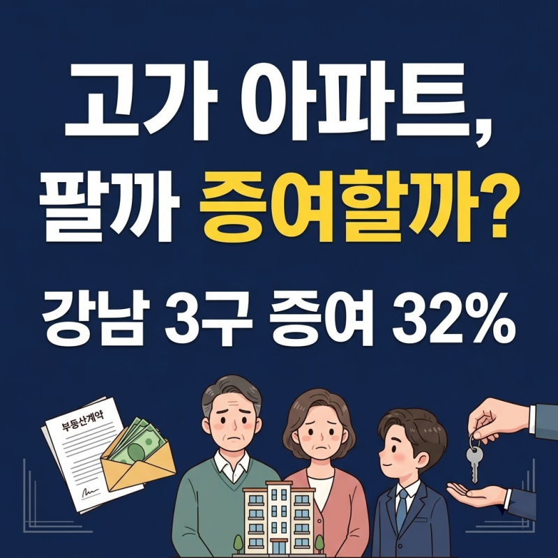 아파트 증여 전에 확인, 20억원 집 증여세만 6억2천만원