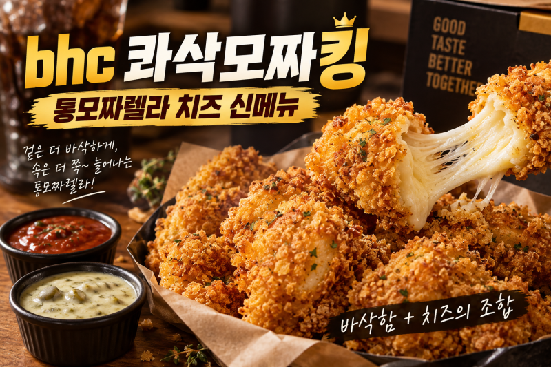bhc 콰삭모짜킹 가격·맛 어떨까? 샘킴 협업 신메뉴 총정리