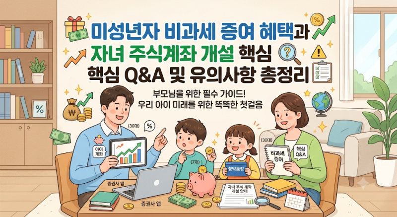 미성년자 비과세 증여 혜택과 자녀 주식계좌 개설 핵심 Q&A 및 주의사항 총정리