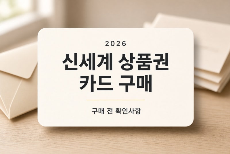 신세계 상품권 카드 구매 가능할까｜구매 전 확인사항