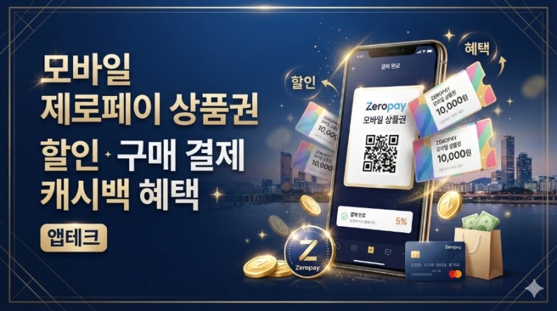 모바일 제로페이 상품권 할인 구매 결제 캐시백 혜택 앱테크