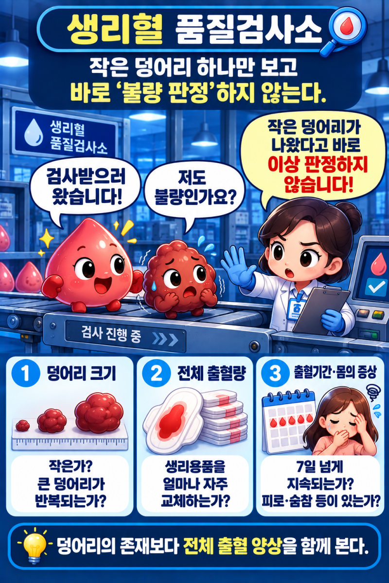 생리혈에 덩어리가 나오면 이상한 걸까? 생리혈 색과 혈덩어리 기준