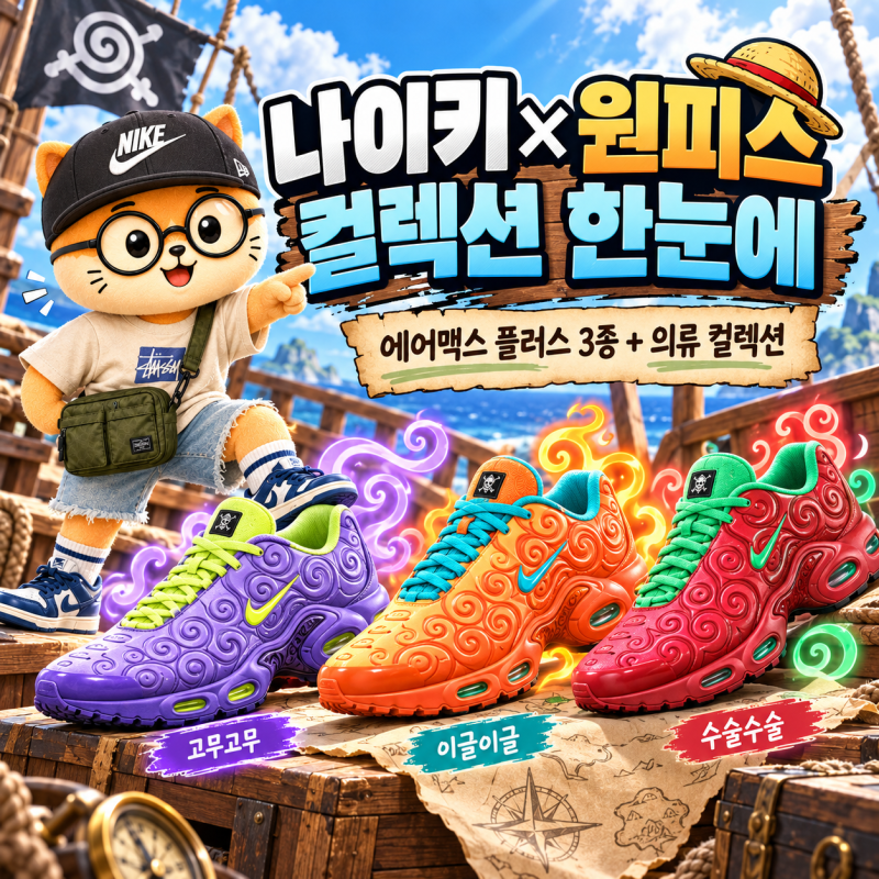 나이키 원피스 오늘 출시! 한국 구매방법과 에어맥스 플러스 3종 차이