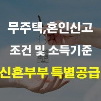 신혼부부 특별공급 조건 및 소득기준 무주택 혼인신고전 예비 정리