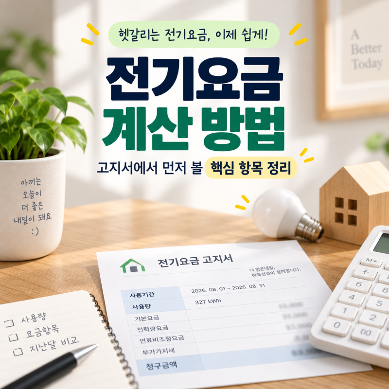 전기요금 계산 방법, 고지서에서 확인할 항목