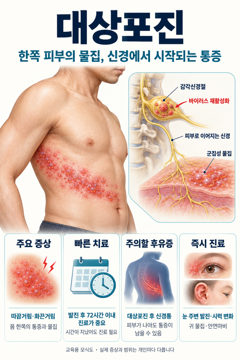 대상포진, 피부에 생긴 물집인데 왜 이렇게 아플까요?