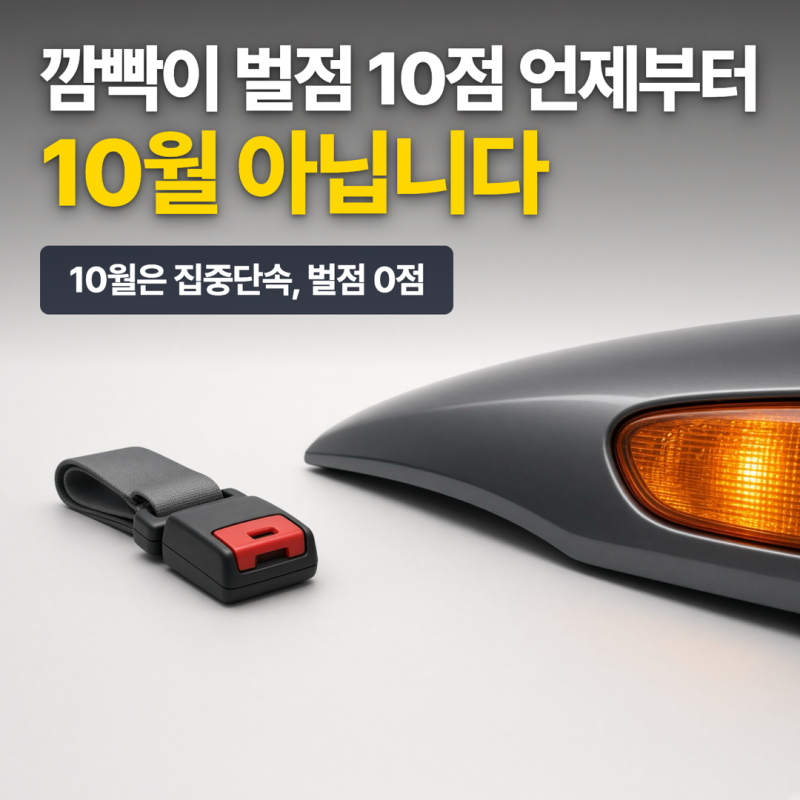 깜빡이 벌점 10점 언제부터, 10월 아닙니다