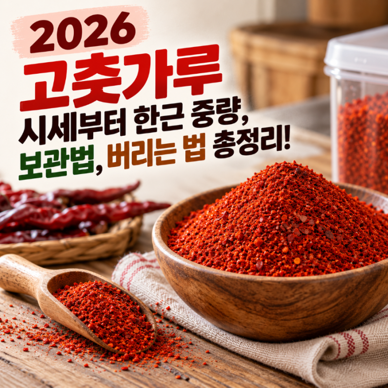 2026 고춧가루 시세부터 한근 중량, 보관법, 버리는 법 총정리!