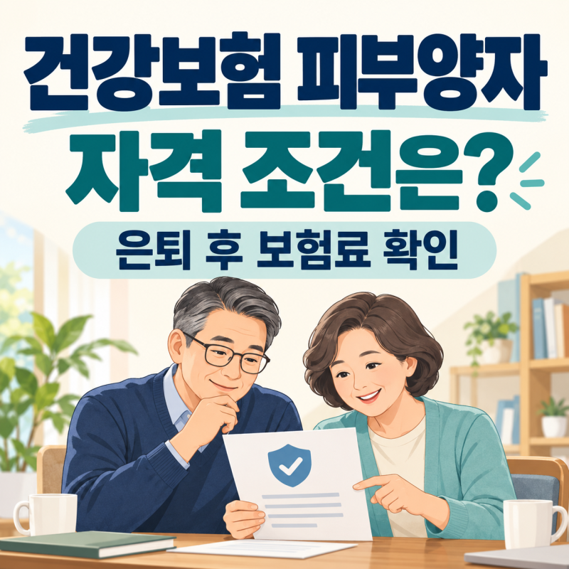 건강보험 피부양자 자격 조건과 등록방법! 은퇴 후 보험료가 달라지는 이유