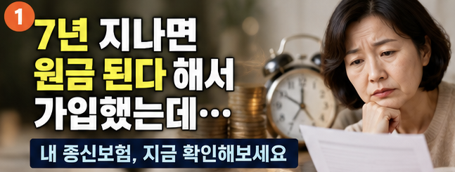“7년만 지나면 원금 된다” 해서 가입한 종신보험, 지금 내 보험은 괜찮을까요?
