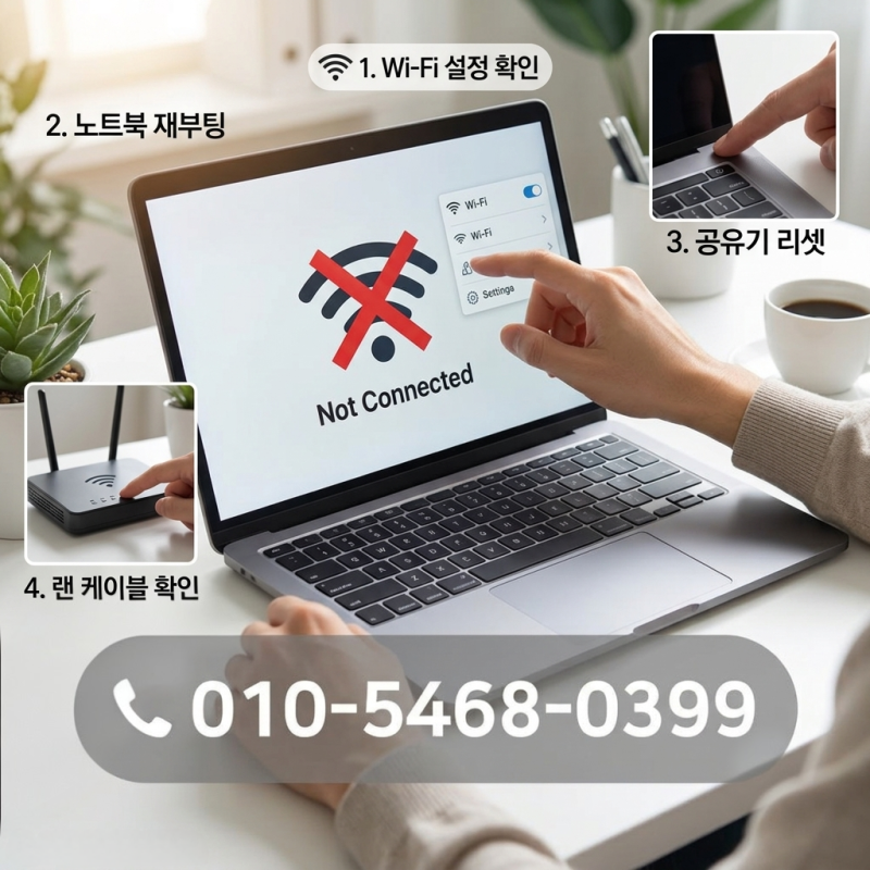 노트북 인터넷 연결이 안될때 조치 방법